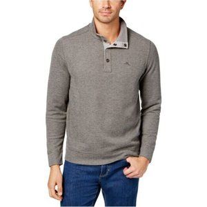 Tommy Bahama Cold Springs Mock-Collar Henley Sweater Men Medium Gray